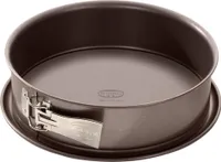 Dr. Oetker Springform Ø 26 cm, Backform der Serie Back-Edition mit Emaille-Servierboden, runde Kuchenform aus Stahl mit Antihaftbeschichtung (Farbe: braun)
