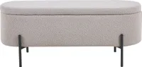 SalesFever Bettbank mit Stauraumfunktion | aufklappbar | Bezug Bouclé Stoff | Metallgestell | B 110 x T 40 x H 44 cm | taupe – schwarz
