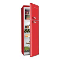Klarstein Audrey Retro - kombinovaná chladnička, retro, 194/56l, 0-10°C, červená