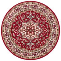 Orientalischer Kurzflor Teppich Parun Täbriz Rot, Größe:160 cm rund