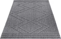 Outdoor Teppich Wetterfest 120x170 Rechteck Grau für Camping Garten oder innen Boho Design aus Polypropylen