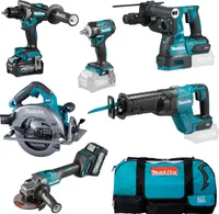 Makita DK0154G602 Combo Kit Maschinenset Werkzeugset XGT 40 V, inkl. Tasche + 2 Akkus 4.0Ah