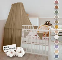 Handgefertigter Musselin Betthimmel aus 100% Baumwolle für Babybett