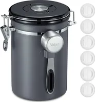 Luftdichte Kaffeedose, Lebensmittelaufbewahrung aus Edelstahl mit Datumsanzeige; ideal für Kaffee, Zucker und Trockenwaren.