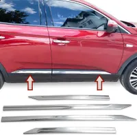 Chromowane listwy drzwiowe ze stali nierdzewnej do Opel Grandland X | BJ od 2017&gt; | 4-częściowy zestaw listew ozdobnych