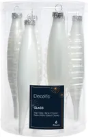 Christbaumschmuck Eiszapfen 15cm Glas 6er Set - Winterweiß