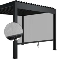 Juskys Seitenwand 3 m für Lamellendach Tahiti - Aluminium & Stoff - Anthrazit