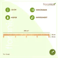 Floranica Rollborder Flexibilný drevený plot Rolborder 200 x 10 cm Prírodné lemovanie záhonov Lemovanie trávnika Záhradný plot Drevený dekoratívny plot Mini plot