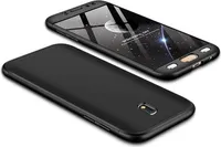 Hülle für Samsung Galaxy J7 (2017) 360 Grad Schutz mit Displayglas Bumper Cover Galaxy J7 Pro Farbe: Schwarz