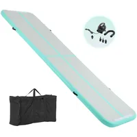 Crenex 400×100×10 cm nafukovací gymnastická podložka vzduchová podložka dráha gymnastická podložka tumbling s elektrickou pumpou zelená