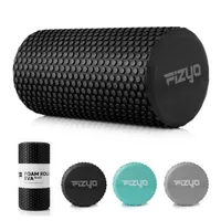 Masážní váleček EVA Fizyo 30 cm, váleček pro trénink fascií a regeneraci svalů - černý