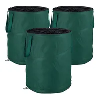 relaxdays pytle na zahradní odpad 160,0 l zelené, 3 ks.