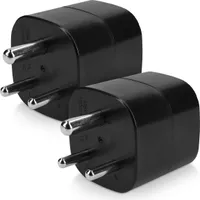 kwmobile 2x Reiseadapter Indien Typ-D - Schuko Reise Adapter zu Typ D Steckdose in z. B. Indien Nepal Sri Lanka - Stromadapter Urlaub schwarz