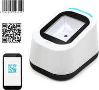 Kabelgebundener Barcodescanner USB Vielseitiges Scannen Freisprechen QR-Code 1D- und 2D-Codeleser fuer Supermaerkte / Geschaefte (weiss)
