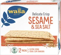 Wasa Delicate Crisp Cracker Sesam und Sea Salt Knäckebrot 190g