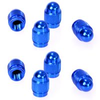 8er Set Ventilkappen Aluminium Blau | Auto PKW Alu Ventil Kappen | Metallventilkappen Ventilzierkappen Ventildeckel