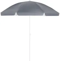 Kingsleeve® Sonnenschirm UV 50+ Tragetasche groß Strandschirm wasserabweisend neigbar höhenverstellbar Erdspieß Balkon Strand Rund Gartenschirm Anthrazit