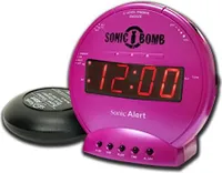Geemarc Sonic Bomb Wecker mit Vibration (pink) (3521350009293)