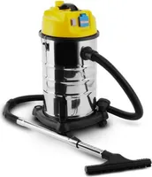 Klarstein Reinraum - Nasssauger , Trockensauger , Industriesauger , 1400 W , 30 L Edelstahl-Behälter , Schutzabschaltung , Schutzklasse IP44 , silber-gelb