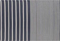 BELIANI Outdoor Teppich Dunkelblau Weiß Polypropylen 120 x 180 cm Gestreift Jacquardgewebt Rechteckig Kurzflor Gartenaccessoires Terrasse Wohnzimmer