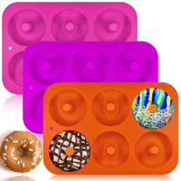 Donut Silikonform Formen, Antihaft Silikon Donuts, Backform Gebäck Formen Donutformen für 6 Donuts, Bagels, Muffins, 3er Pack 6 Hohlraum donuts backform