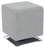 SixBros. Sitzwürfel Sitzhocker Hocker Gepolstert Stoff Grau Quadratisch M-61352/8423