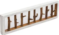 WANDGARDEROBE TREIBHOLZ UNIKAT | 80x22cm (BxH), Garderobe, Hakenleiste mit Ästen | Farbe: 05 weiß-natur