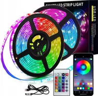 Taśma Led 5M Rgb 5050 Pilot Bluetooth Aplikacja Zestaw
