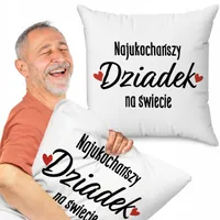 Poduszka z nadrukiem na dzień babci i dziadka Najukochańszy Dziadek na Świecie Prezent