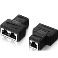 RJ11 Verteiler Adapter Splitter, 2 PCS Ethernet-Buchse Splitter Connector Adapter Netzwerk LAN Kabel Doppler 1bis2 Dual Port