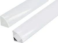 2m Eckprofil Eckschiene Eckleiste Aluprofil Eck Alu Schiene Profil mit Milchglas Abdeckung V-Profil Kanal System für LED-Streifen Profil J