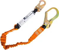 Portwest - Einzelnes Lanyard Stoßdämpfer PW966 (Einheitsgröße) (Schwarz/Orange)