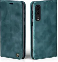 Handy Hülle für LG Velvet 5G Klapphülle Bookcase Flip Cover Handy Tasche Etui Farbe: Petrol
