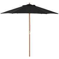 Outsunny Parasol Zahradní slunečník 3-stupňový Bambus 180/㎡ Polyester Black