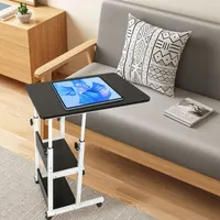 Laptoptisch mit Rollen Höhenverstellbar 76-83cm Schwarz