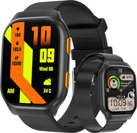 Smartwatch, Smartwatch Damen Herren, 1,96" AMOLED Fitness Tracker Uhren für Android iOS, IP68 Wasserdicht Pulsmesser Schrittzähler Aktivitätstracker
