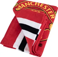 Manchester United FC - osuška "Core", pruhovaná TA12258 (jedna veľkosť) (červená/biela)