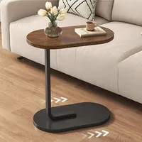 Beistelltische, Computer-Beistelltisch, Laptoptisch, C-Form, mobiler Kaffeetisch, Sofatisch, 45 x 30 x 60 cm, Nussbaum-Farbe, für Wohnzimmer