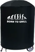 Delux Kugelgrill-Abdeckung, rund (59-69 cm x 90 cm), wasserdicht, BBQ-Schutz, Outdoor-Grill, Garten, Terrasse, Motiv Born To Grill,  [084]