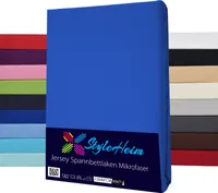Styleheim Mikrofaser  Jersey Spannbettlaken in Farbe Dunkelblau,  Größe 180 x 200 - 200 x 200 cm