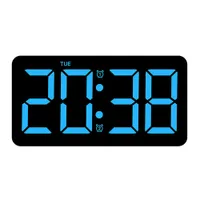 Digitale Wanduhr LED-Bildschirm Digitaluhr mit Fernbedienung, große Wanduhr mit Temperatur- und Feuchtigkeitsanzeige Tischuhr für Wohnzimmerdekoration