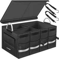 LBLA Faltbox DINOAuto-Faltbox Kofferraum-Organizer 42x58x26 cm (für  Spielzeug, Snack, Bücher, Tissue, mit Rutschfestem Boden),  Kofferraumtaschen faltbar mit Riemengriff tragbarer Auto Faltbox