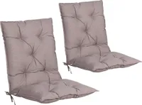 DETEX® Stuhlauflage 2er Set 116x57x7cm Viskoeffekt Outdoor Stuhlkissen Polster Auflage Niedriglehner  Sitzauflage Creme Meliert
