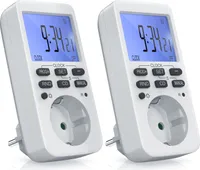 BEARWARE 2x Zeitschaltuhr programmierbar mit LCD Display Steckdosen Timer / max 3680W