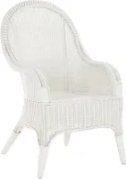 KRINES HOME  Bequemer Rattansessel mit hoher Rückenlehne Rattan Rattanstuhl Lounge mit Breiten Armlehnen (Weiß, ohne Polster)