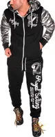 RMK Herren Trainingsanzug Jogginganzug Sportanzug Streetwear Jogger Hausanzug A.2255 Camou-Grau 5XL