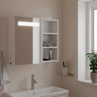 Szafka lustrzana z oświetleniem LED biała 60x13x52 cm