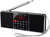 Retekess TR602 Rádio Bluetooth Am FM prenosné núdzové rádio s batériou 1000 mAh s duálnym basovým reproduktorom TF/USB/AUX/MP3 prehrávač pre záhradné kempovanie (čierne)