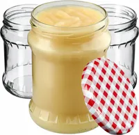 Słoiki na przetwory KADAX z pokrywką "Kisko", słoiki na dżem, słoiki na przetwory, 500 ml, czerwone, 48 sztuk