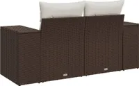 vidaXL Gartensofa mit Kissen 2-Sitzer Braun Poly Rattan